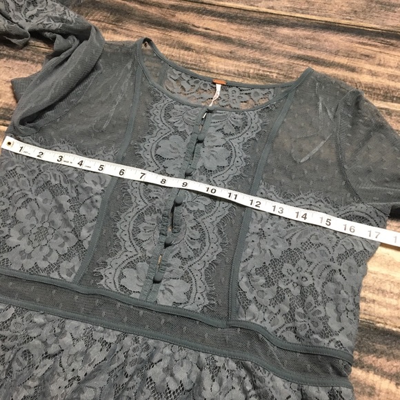 Free People Sheer Floral Top Long Sleeve Size S - Picture 4 of 8